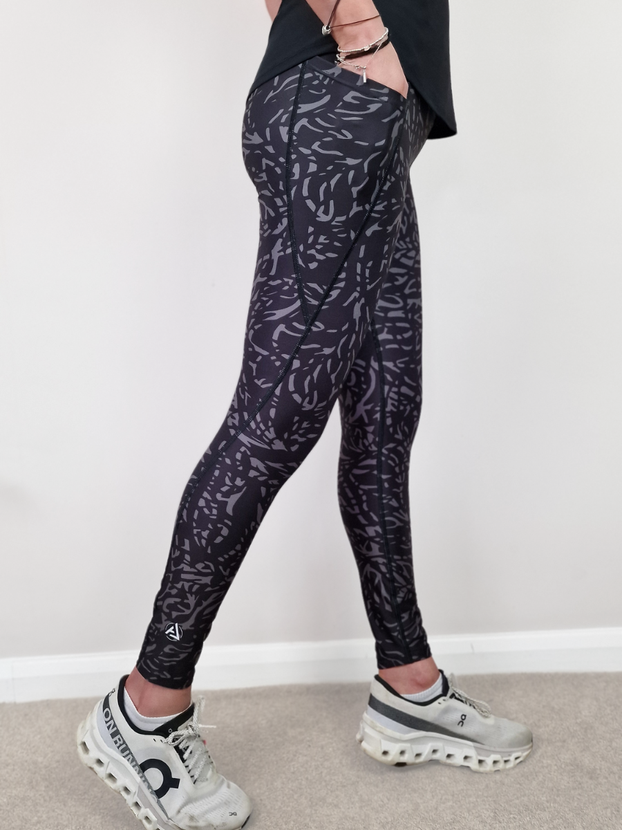 REACT Black &amp; Grey Print Leggings