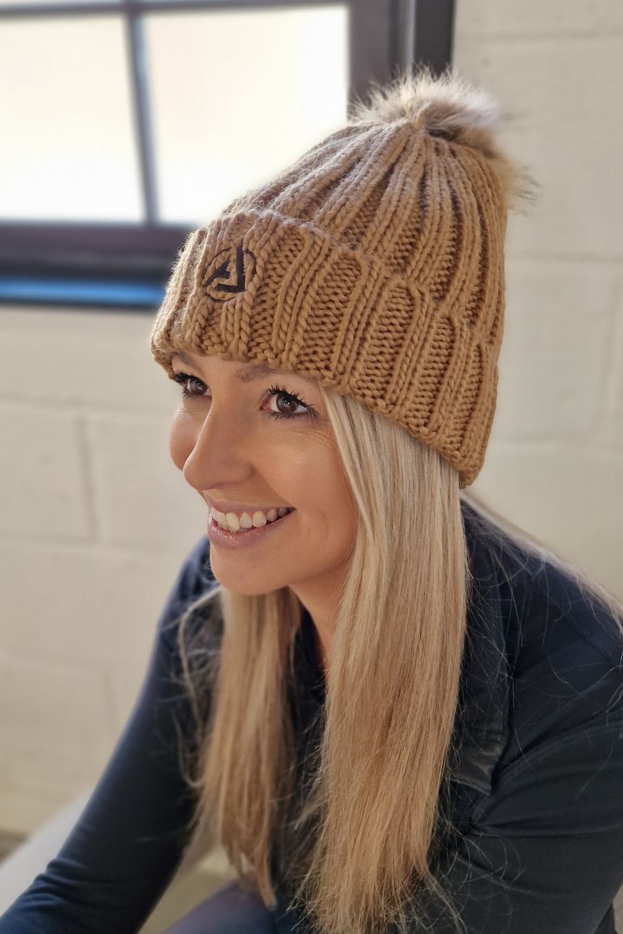 AJ Bobble Hat - Biscuit