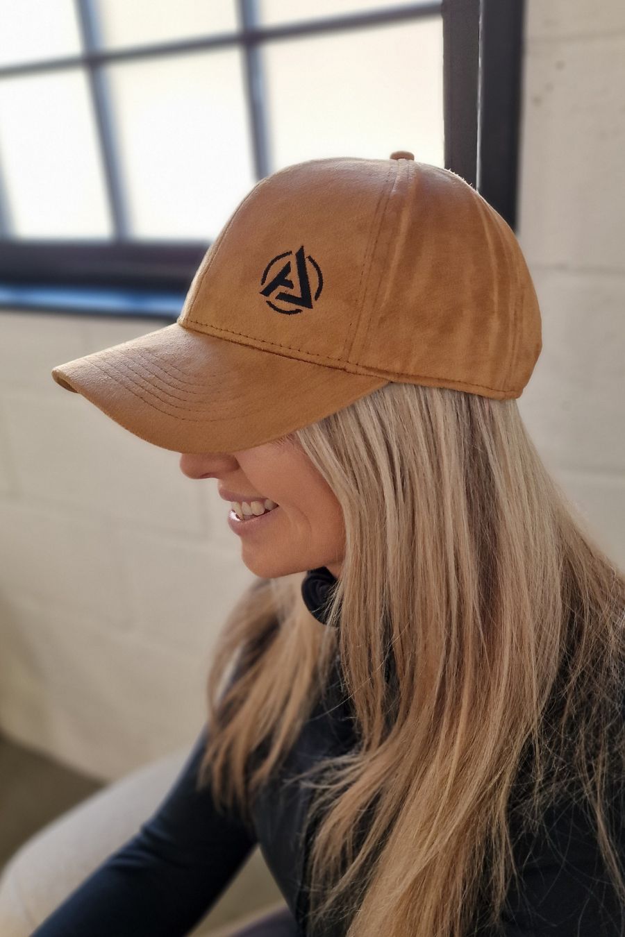 AJ Faux Suede Cap - Caramel