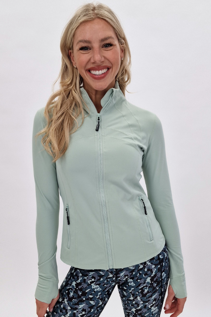 Soul Soft Recycled Zip Up Running Jacket - Cool Matcha