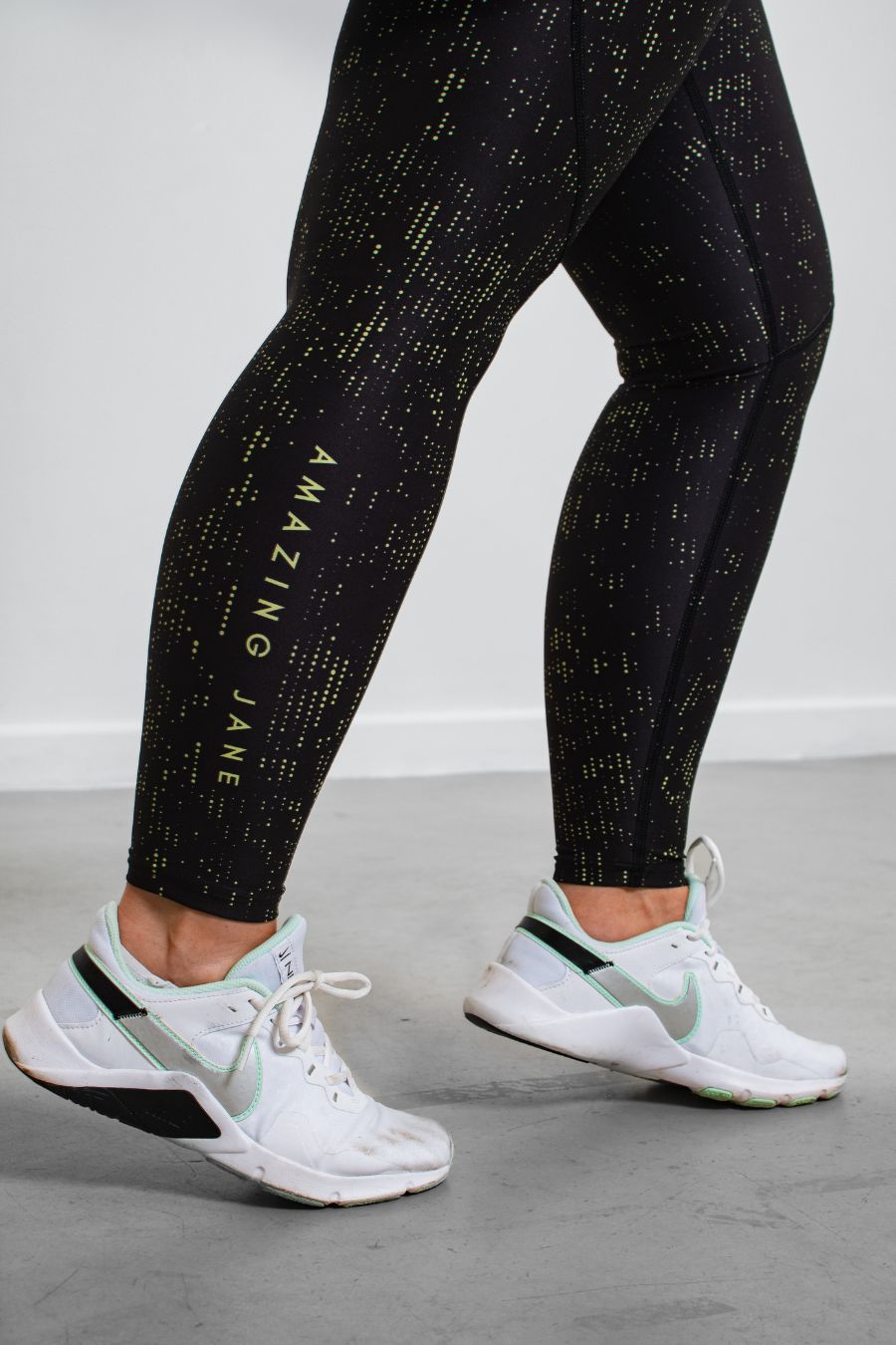 RISE Leggings Lime and Black Dash